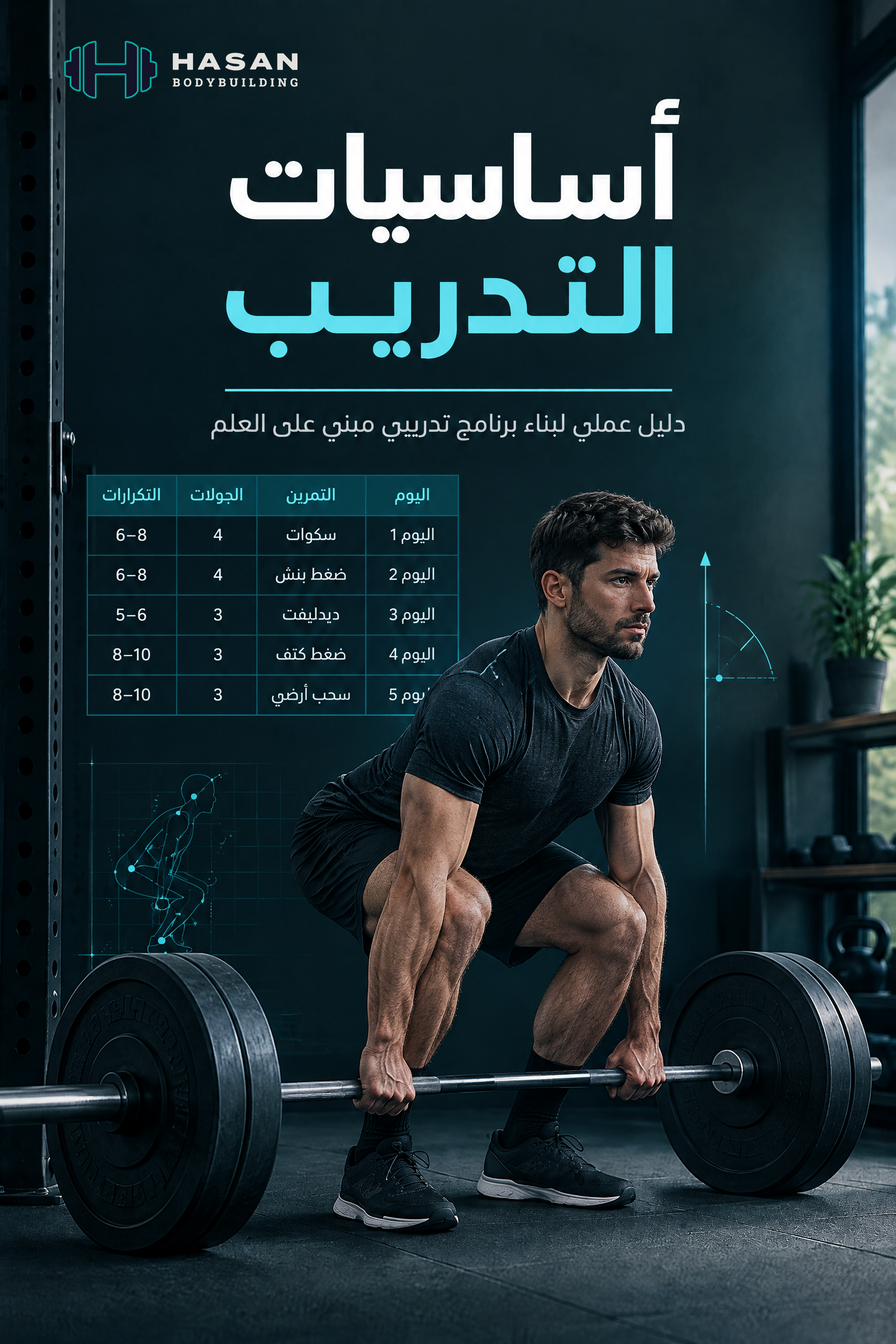 book_cover_training_option_1_logo كتاب أساسيات التمرين بشكل علمي - الصورة 1